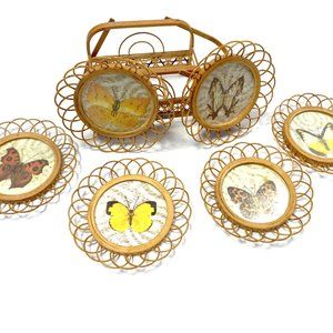 Vintage Gailstyn Sutton Taiwan Set 6 Coasters MCM